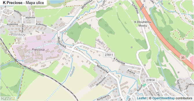 K Preciose - mapa ulice