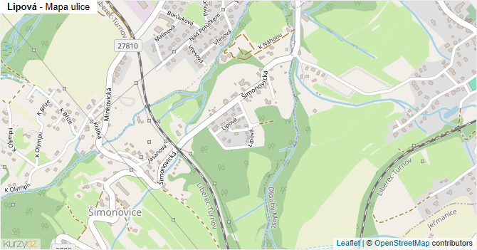 Lipová - mapa ulice