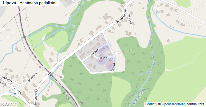Lipová - mapa podnikání