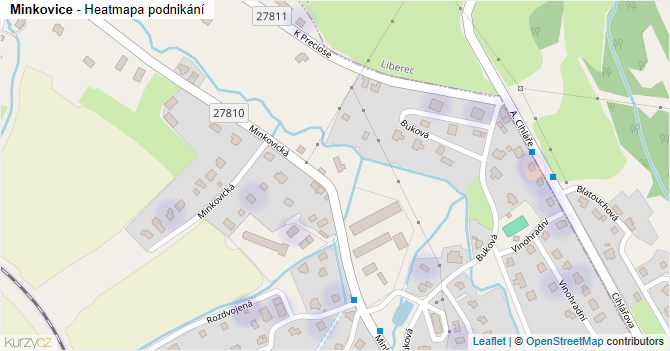 Minkovice - mapa podnikání
