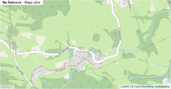 Na Rašovce - mapa ulice