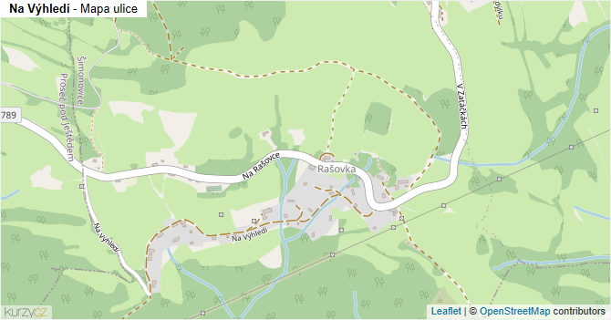 Na Výhledí - mapa ulice