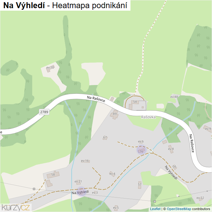Mapa Na Výhledí - Firmy v ulici.