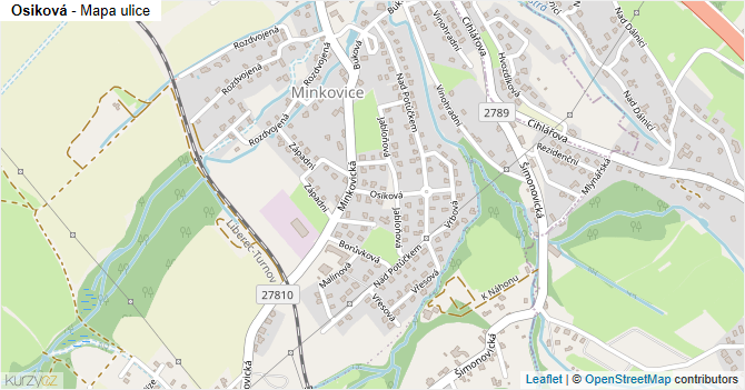 Osiková - mapa ulice