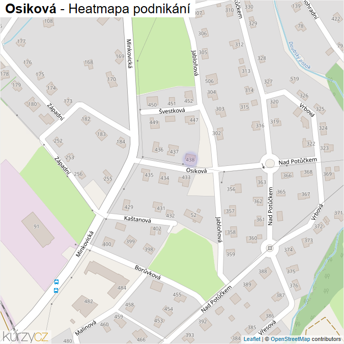 Mapa Osiková - Firmy v ulici.