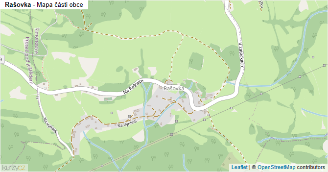 Rašovka - mapa části obce