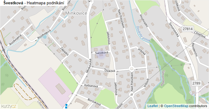Švestková - mapa podnikání