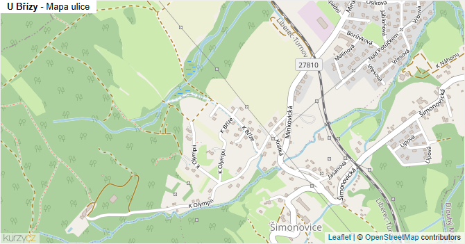 U Břízy - mapa ulice