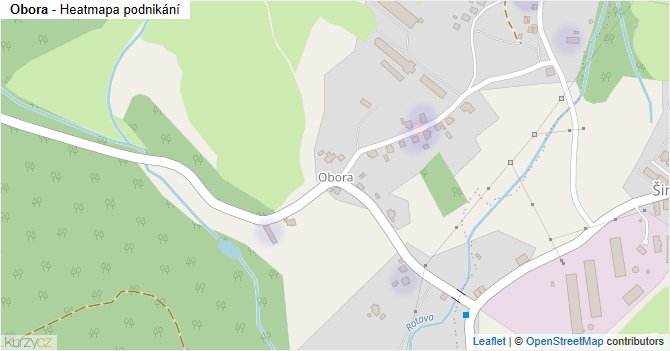 Obora - mapa podnikání