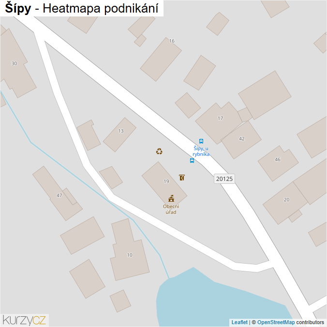 Mapa Šípy - Firmy v obci.