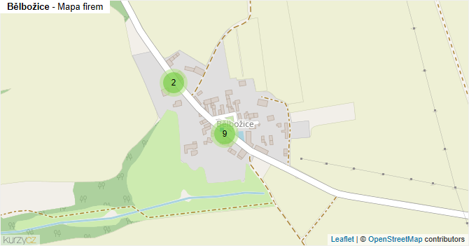 Bělbožice - mapa firem