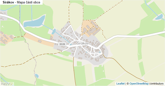 Sirákov - mapa části obce