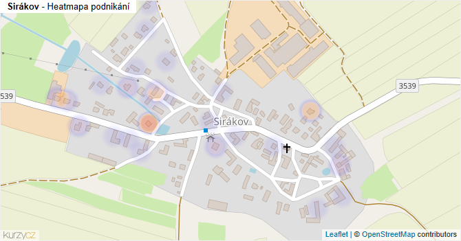 Sirákov - mapa podnikání