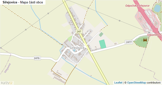 Siřejovice - mapa části obce