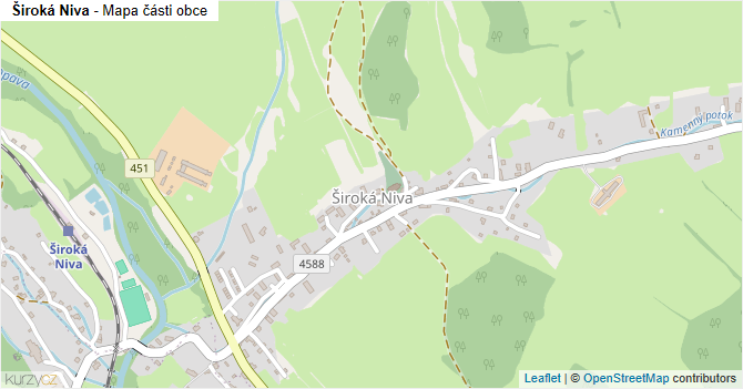Široká Niva - mapa části obce