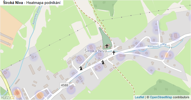 Široká Niva - mapa podnikání
