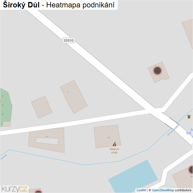 Mapa Široký Důl - Firmy v obci.