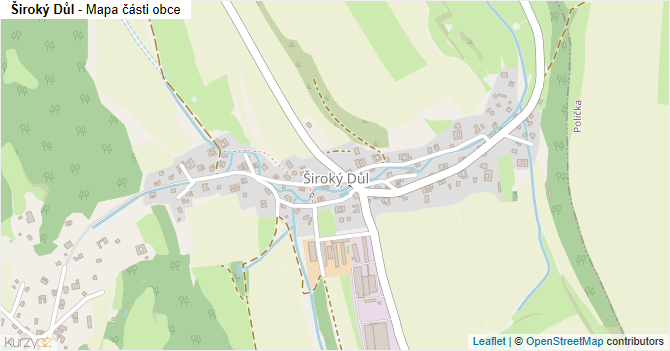 Široký Důl - mapa části obce