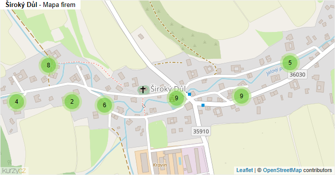 Široký Důl - mapa firem
