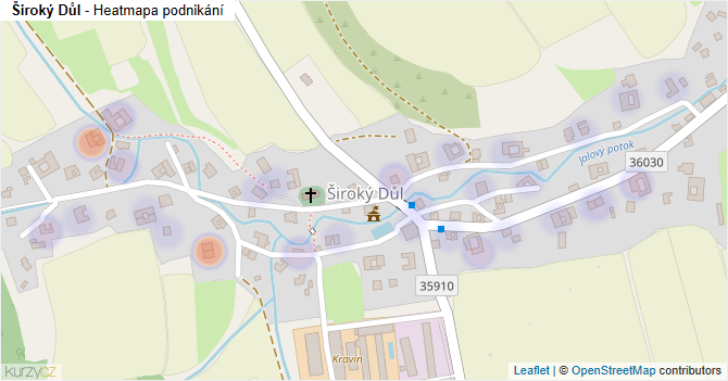 Široký Důl - mapa podnikání