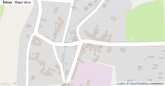 Šišma - mapa obce