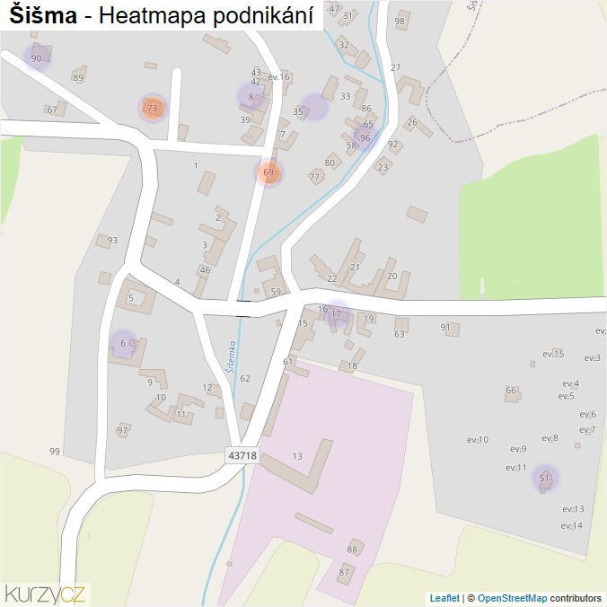 Mapa Šišma - Firmy v části obce.