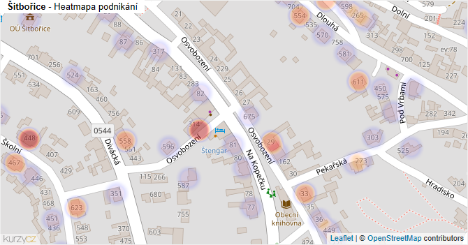 Šitbořice - mapa podnikání
