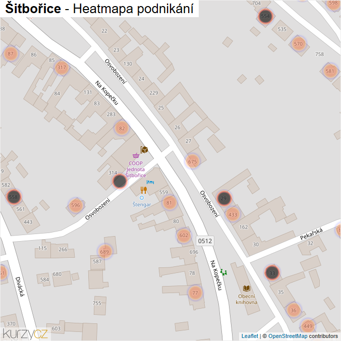 Mapa Šitbořice - Firmy v obci.