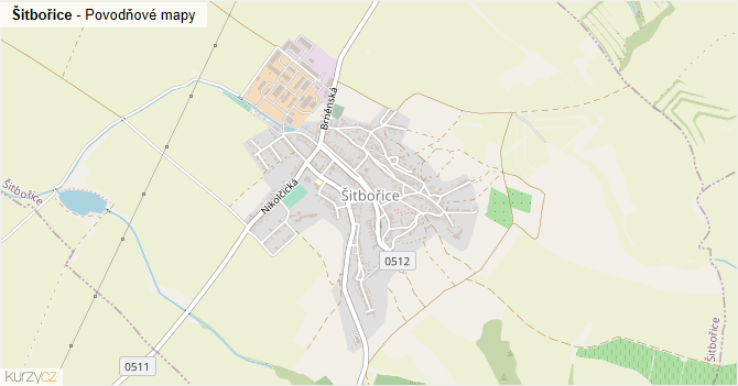 Šitbořice - záplavové mapy stoleté vody