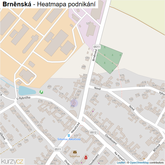 Mapa Brněnská - Firmy v ulici.