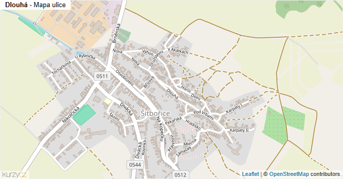 Dlouhá - mapa ulice
