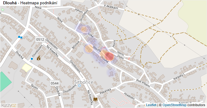 Dlouhá - mapa podnikání