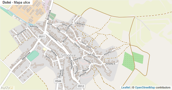 Dolní - mapa ulice
