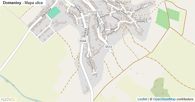 Domaniny - mapa ulice