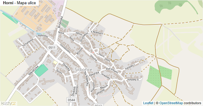 Horní - mapa ulice