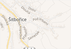 Hradisko v obci Šitbořice - mapa ulice