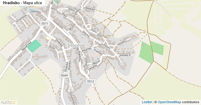 Hradisko - mapa ulice
