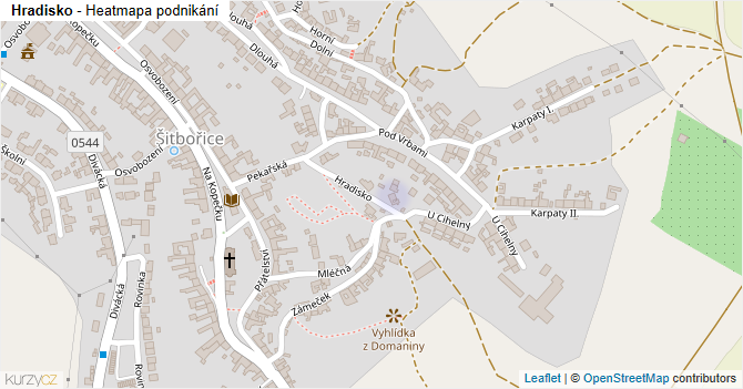 Hradisko - mapa podnikání