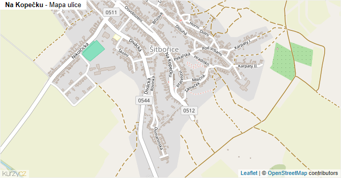 Na Kopečku - mapa ulice