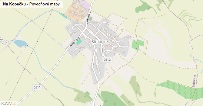 Na Kopečku - záplavové mapy stoleté vody