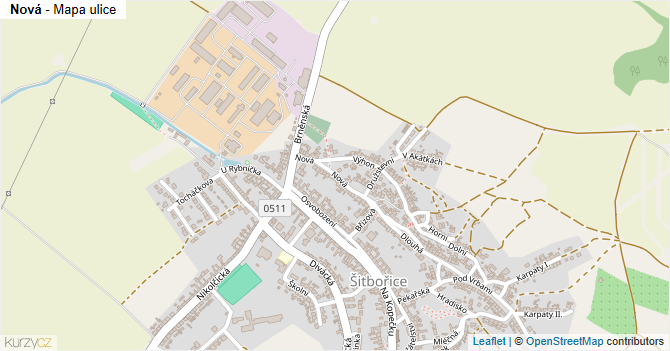 Nová - mapa ulice