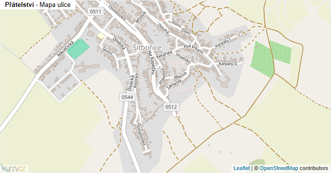 Přátelství - mapa ulice