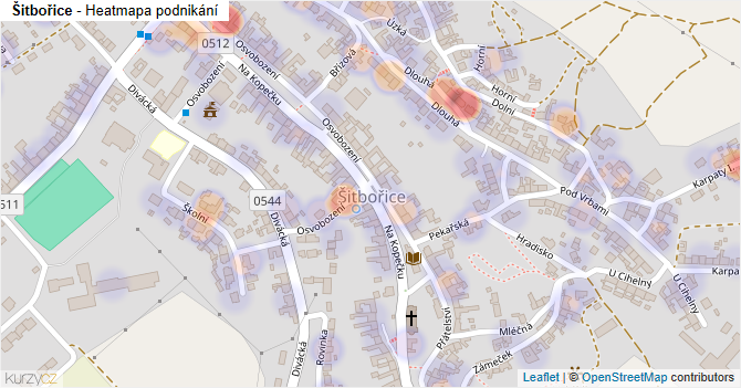 Šitbořice - mapa podnikání