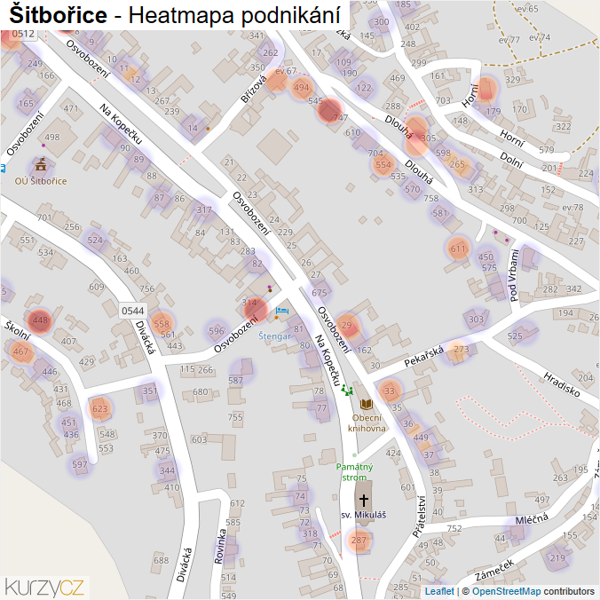 Mapa Šitbořice - Firmy v části obce.
