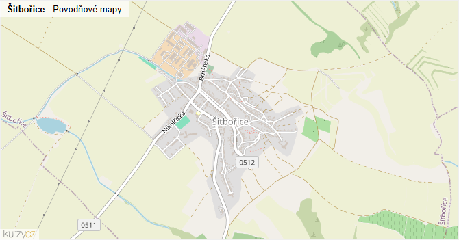 Šitbořice - záplavové mapy stoleté vody