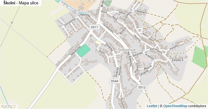 Školní - mapa ulice