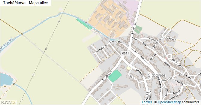 Tocháčkova - mapa ulice