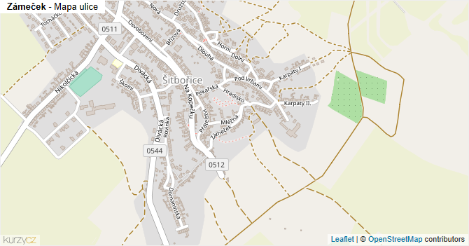 Zámeček - mapa ulice