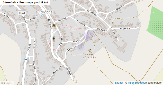 Zámeček - mapa podnikání
