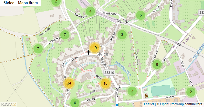 Sivice - mapa firem